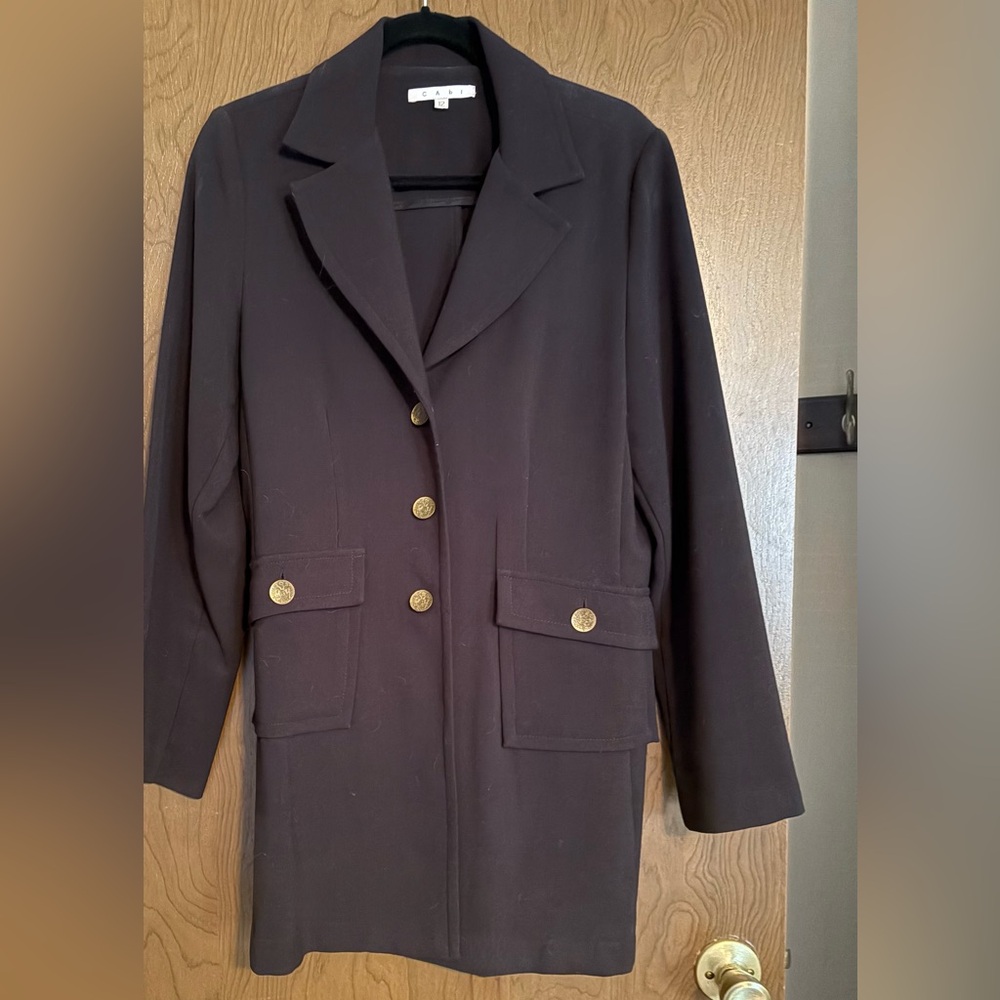 CAbi Black Blazer with Gold Buttons